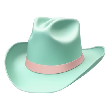 Pastel pink cowboy hat with sea foam coloured band sticker