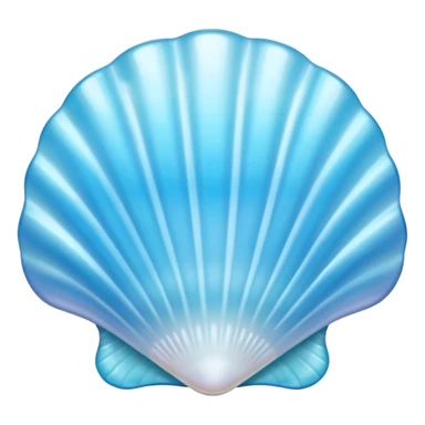Light blue Mother-of-pearl shell emoji, pearl texture, soft gradient, smooth curves, glossy finish sticker