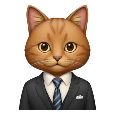 Neko with suit and tie brown cat sticker