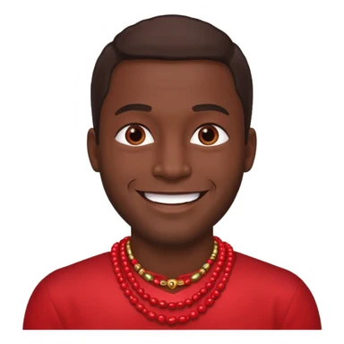 dark man with red necklaced sticker