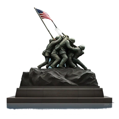 realistic portrait of the Iwo Jima memorial at night  sticker