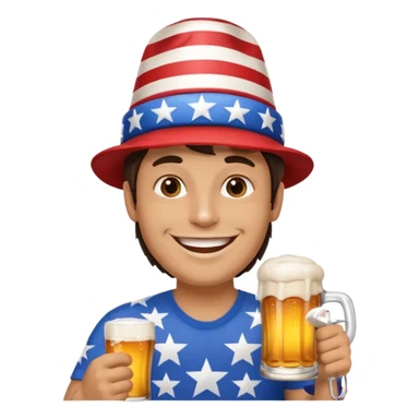 4th of july celebrate brunette man sticker
