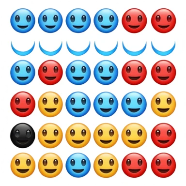 Deepseek emojis in blue black and red. sticker