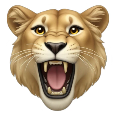 Lioness roaring sticker