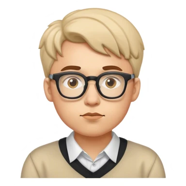 nerd with glasses thinking sticker