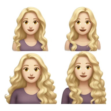 Woman, white skin, pale skin, long hair, blonde hair, wavy hair, losing weight sticker