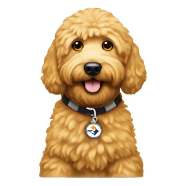 Golden doodle Steelers fan sticker