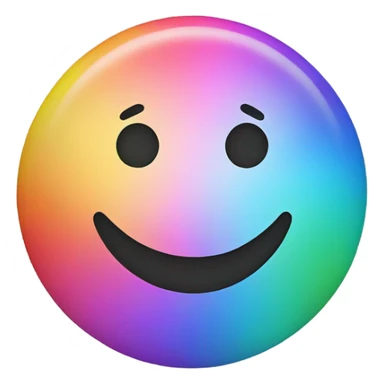 Rainbow colored smile face emoji sticker
