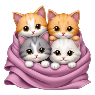 Disney-style cute kittens cozy in blankets sticker