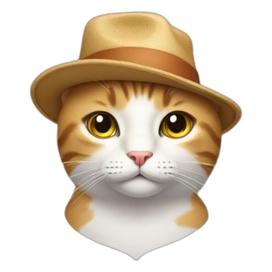 Cat wear a hat  sticker