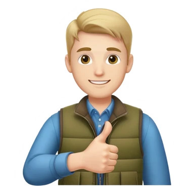 Finance bro gilet thumbs up sticker