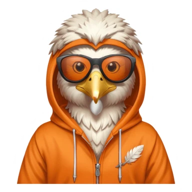 eagle with orange hoodie wearing sunglasses sticker