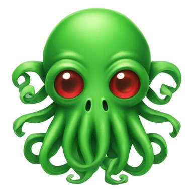 green Cthulhu  wearing red dress sticker