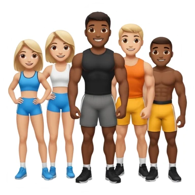 Hunky black men with one white girl in the middle sticker