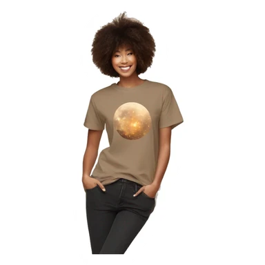 Person wearing vintage sepia T shirt with nebulas galaxies and constellations star map celestial illustration t shirt sticker
