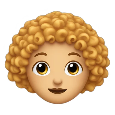 curly hair empanada face with long lashes  sticker