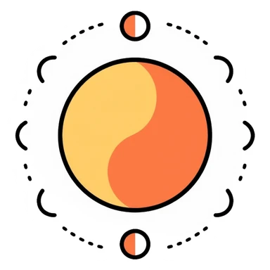 lunar month cycle showing moon phases sticker