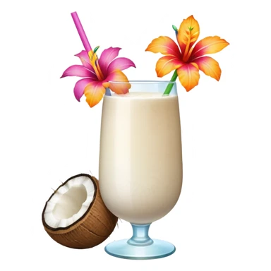 conut drink with flowers sticker