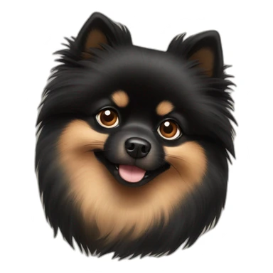 black Pomeranian spitz with tan sticker