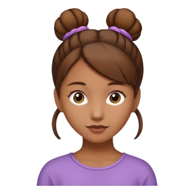 Girl with light brow skin and brown hair in a single bun sticker