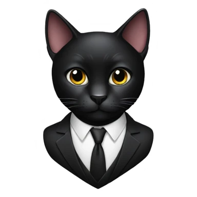 the black cat in a black  formal cassic suit sticker