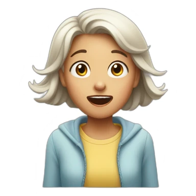 A GIRL WHO SEEMS OLD AND YOUNG AT THE SAME TIME, SHORT AIR, SURPRISED sticker