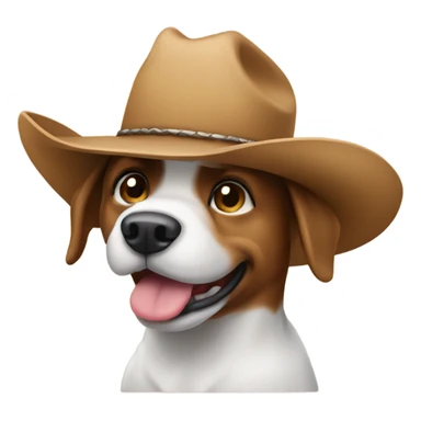dog wearing a cowboy hat sticker