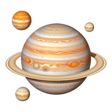 planet Jupiter with a ring and moons sticker