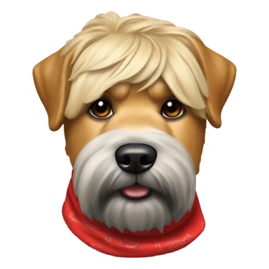 Donald trump and wheaten terrier wearing a red bandana sticker