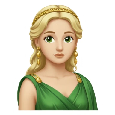 Ancient Roman woman with earrings and blonde hair, green dress sticker