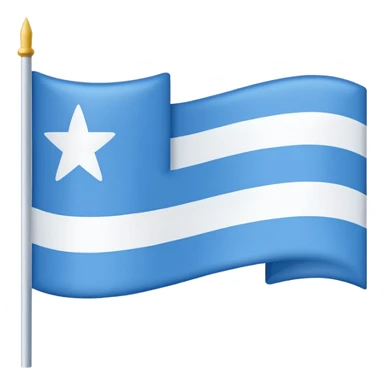 emoji Flag with 3 simple  horizontal lines: white, blue, white, equal one to another sticker