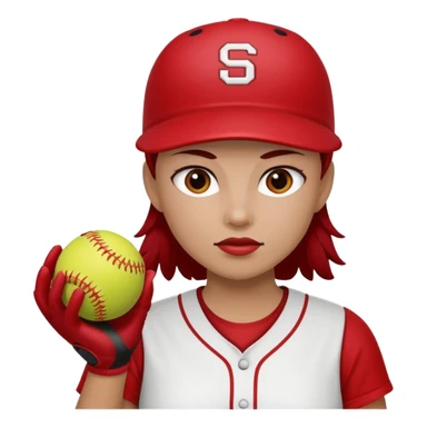 Softball pitcher cherry red sticker