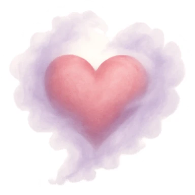heart with a delicate lavender mist remove background sticker