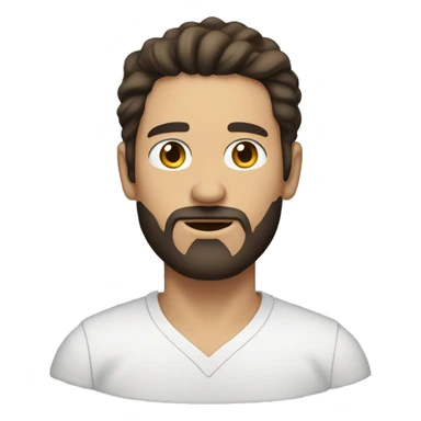 Man with long dark brown hair, light beard and goatee  sticker