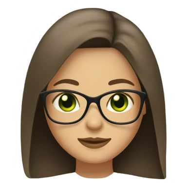 Girl with green eyes and and Longbob Brown Hair  and she wears glasses sticker