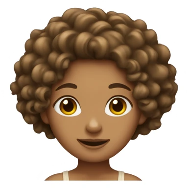 tan girl with brown curly hair sticker