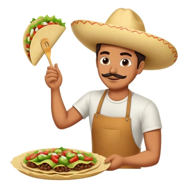 Mexican guy making tacos sticker