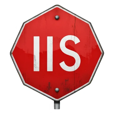 red, road sign, hexagonal, with the inscription SANCTIONS sticker
