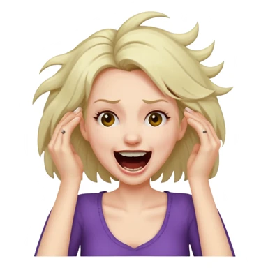 Manic laughter ripping hair out female sticker