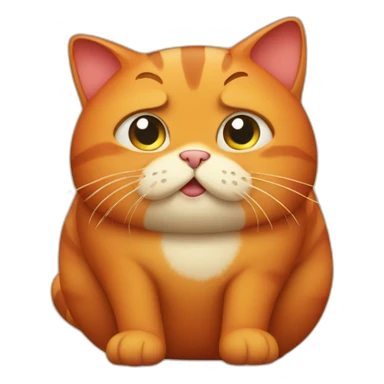 Red fat cat pooping sticker