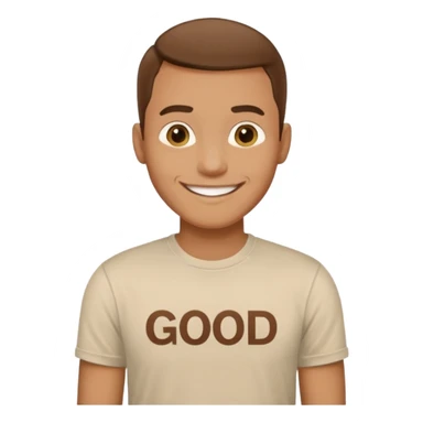 guy with "good qa" text on tshirt sticker