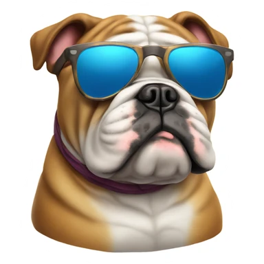 Bulldog with sunglasses. Relaxing vibe sticker
