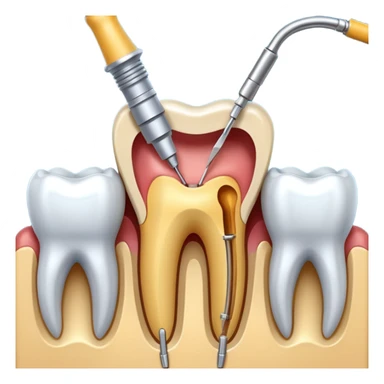 endodoncia dental con lima en la pulpaç sticker