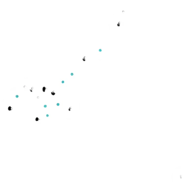 group of three AI-style sparkles arranged together, each sparkle containing a different fabric pattern, clean design sticker