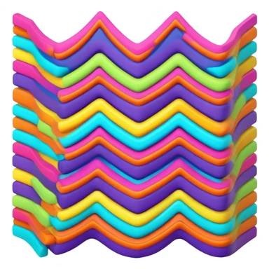 3D, psychedelic colored hippie style zig zag line sticker