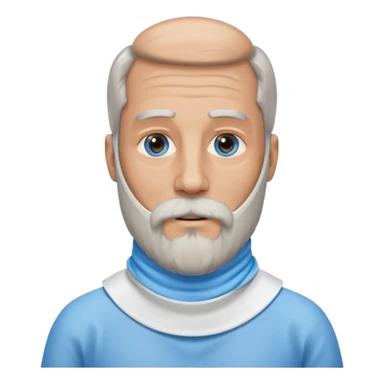Older man with a full long beard, a medical neck brace, and blue eyes. sticker