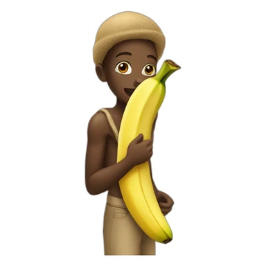 Africain qui mange une banane sticker