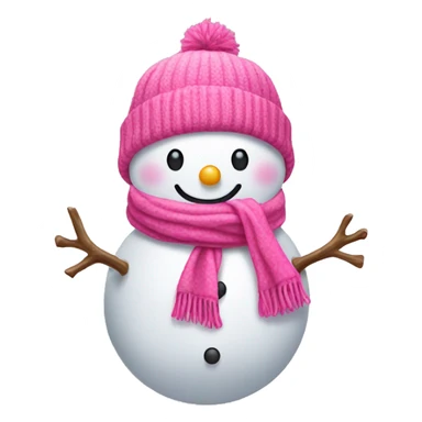 Pink snowman with pink hat and scarf sticker