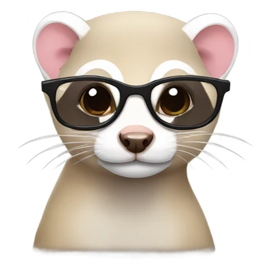 Ferret with glasses sticker