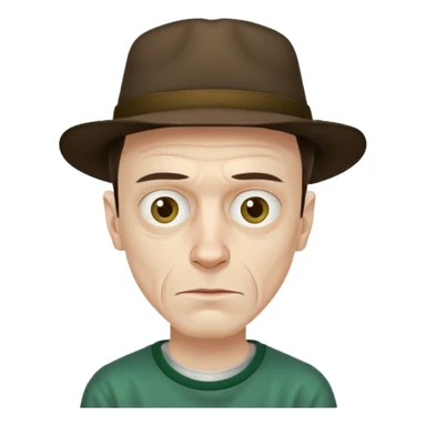 Skinny Pete from Breaking Bad, thin face, characteristic hat, relaxed expression sticker